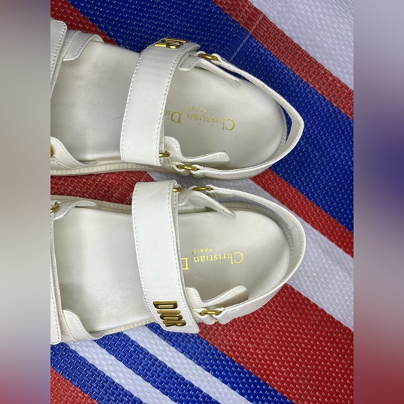 Authentic - Christian Dior DiorAct Sandals - Lambskin - Women’s Gold Shoes EU 41 - Picture 8 of 15